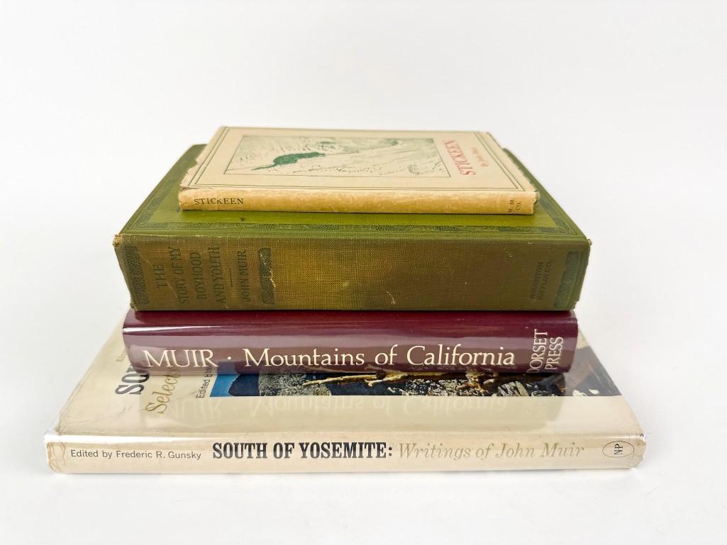 Lot Of 4 Books By John Muir, Stickeen, The Story Of My Boyhood And