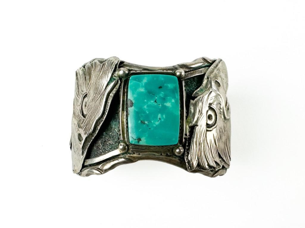 Dan Nieto American Indian Turquoise Sterling Cuff (1 of 7)