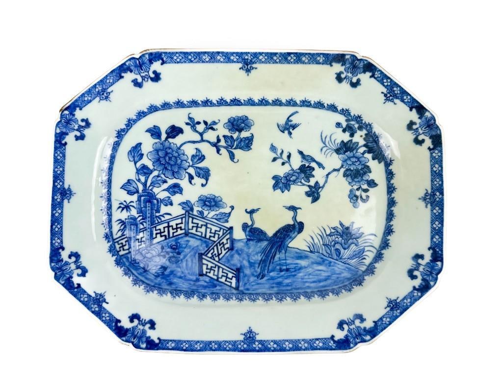 Qianlong Export Blue and White Octagonal Platter (1 of 5)