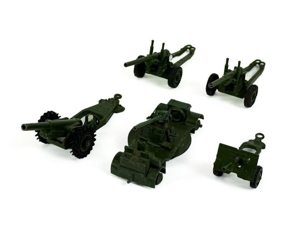 5 Pc Lot Dinky Toys Military Howitzer Cannons (1 of 5)
