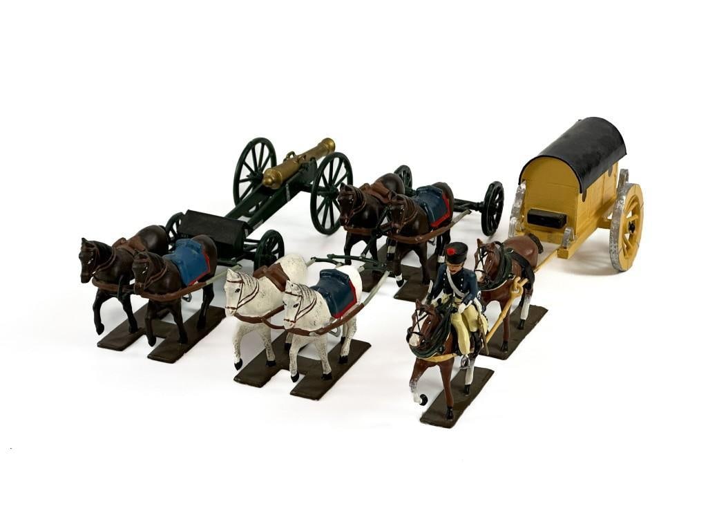 3 Pc Lot CBG Horse Drawn Vehicles & Artillery Carriages (1 of 10)