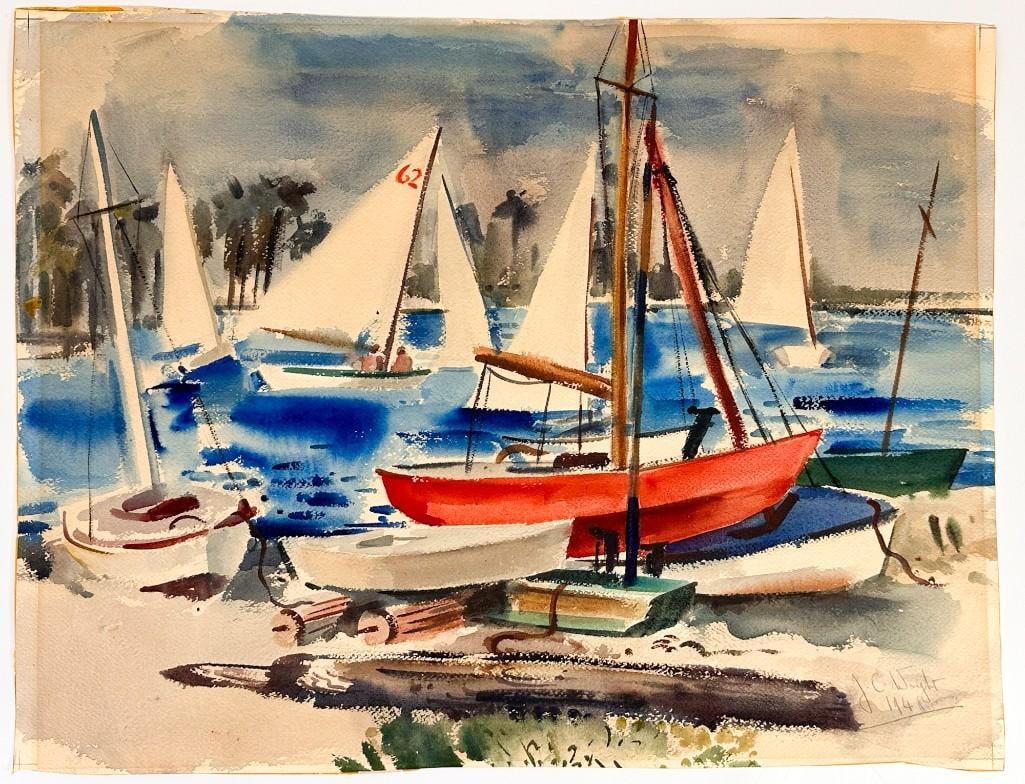 James Couper Wright (1906-1969) Watercolor on Paper 1948 (1 of 3)