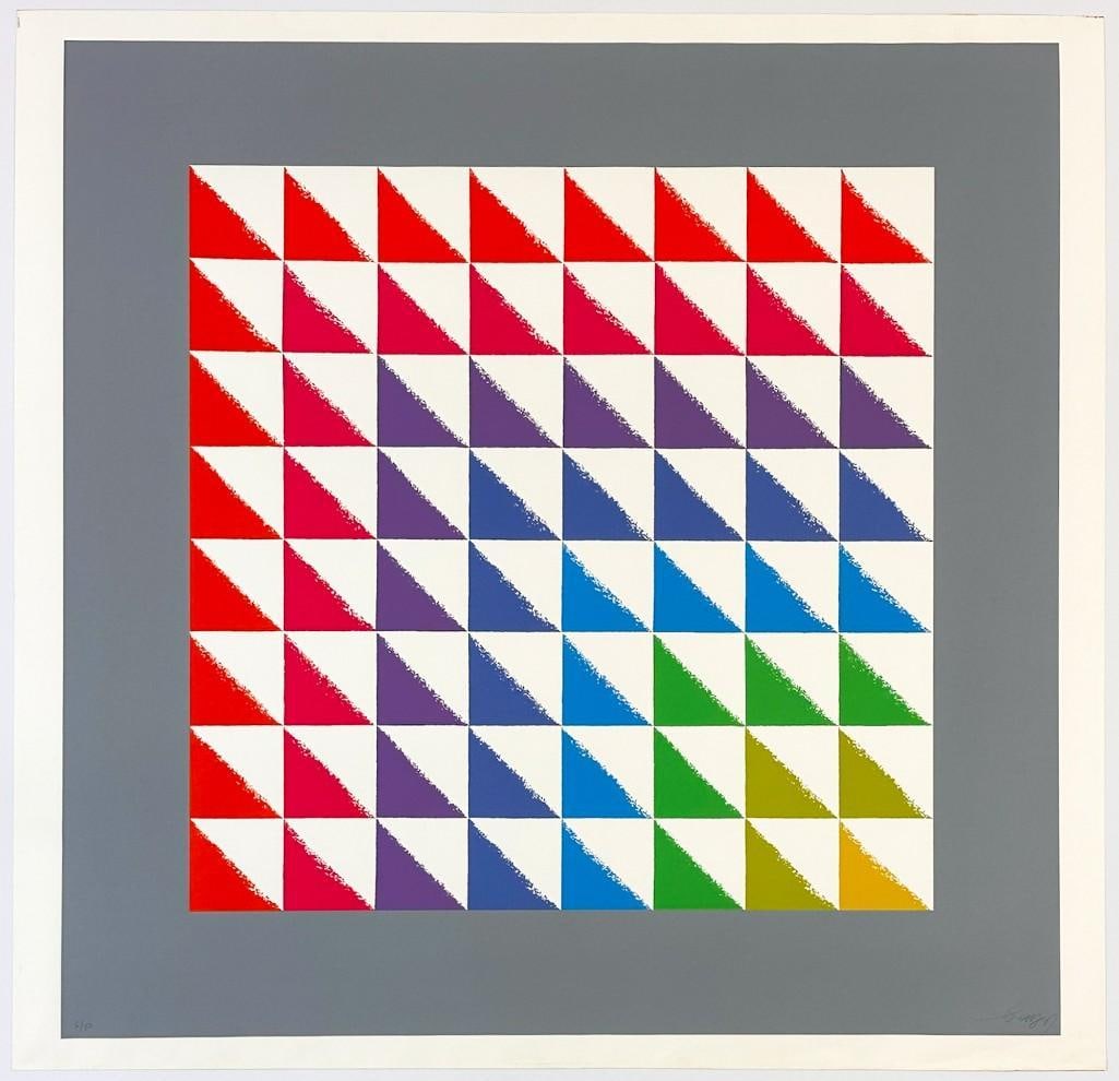 Herbert Bayer (1900-1985) Pencil Signed Serigraph on Paper Ed 6/50 Triangulated Squares 1969 (1 of 3)