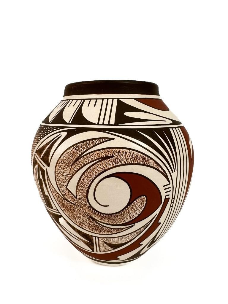 Maynard Navasie (Hopi, 1945 -1999) and Veronica Navasie Hopi Sun Clan Polychrome Pottery Vessel Vase (1 of 12)