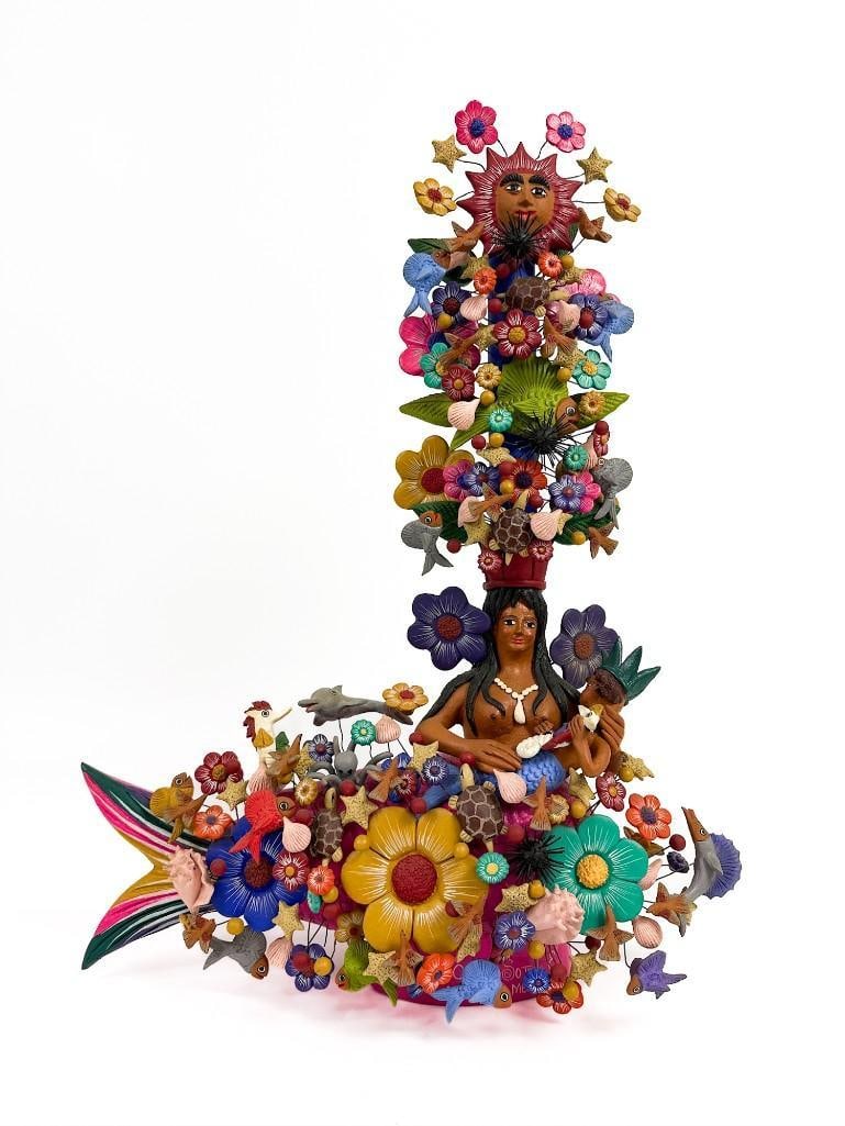 Oscar Soteno (Mexico, 20th C) Ceramic Sculpture of Mermaid Sirena (1 of 7)