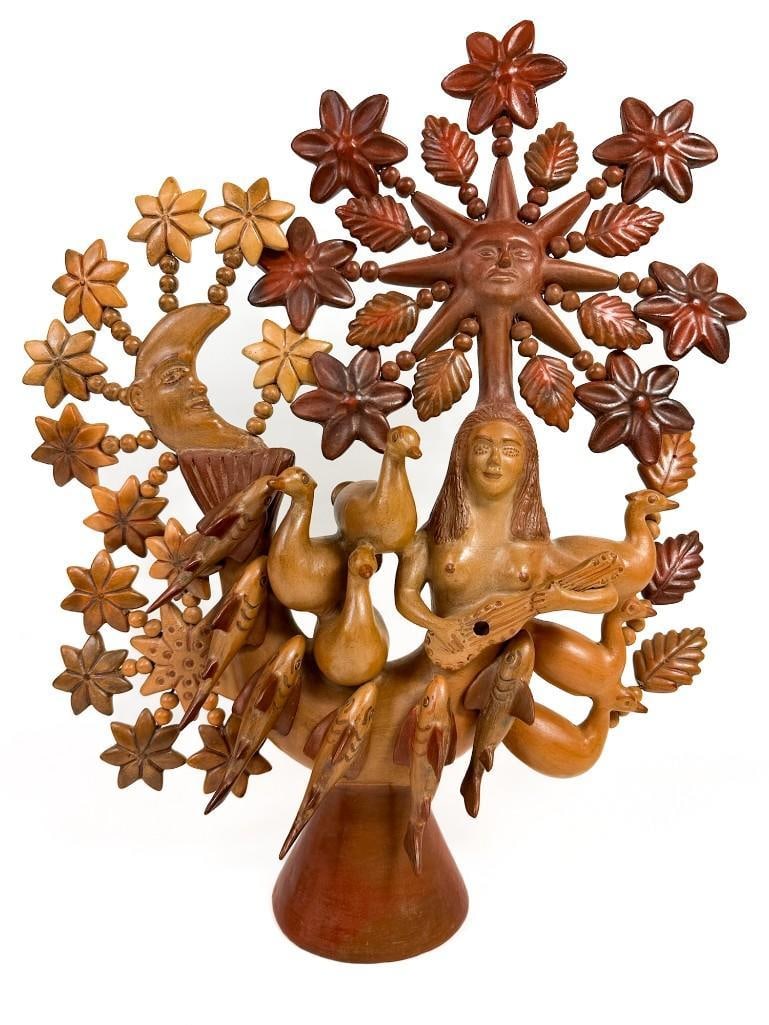 Arbol de la Vida Mexico Tree of Life Ceramic Sculpture w/ Mermaid (1 of 6)