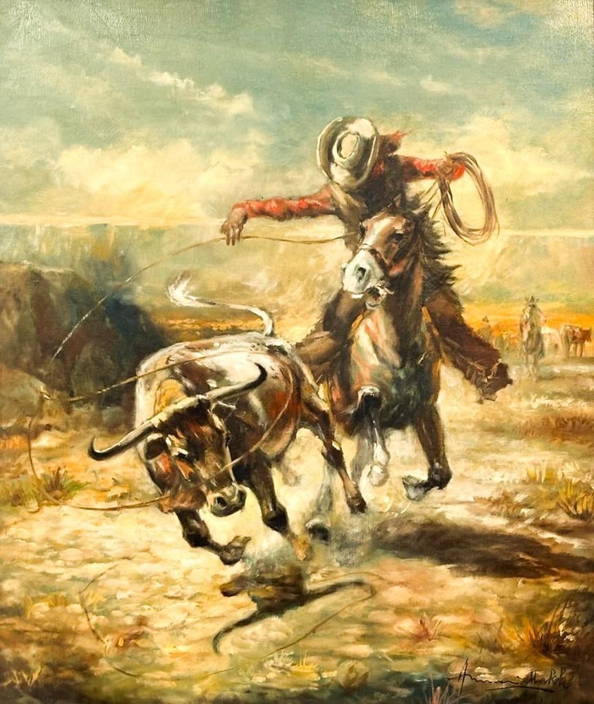 Americo Makk (1927-2015) Oil on Canvas, The Independent (1 of 5)