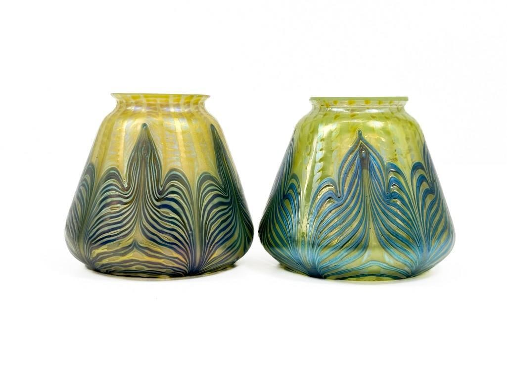 Pair Vintage Loetz Glass Light Shades (1 of 15)