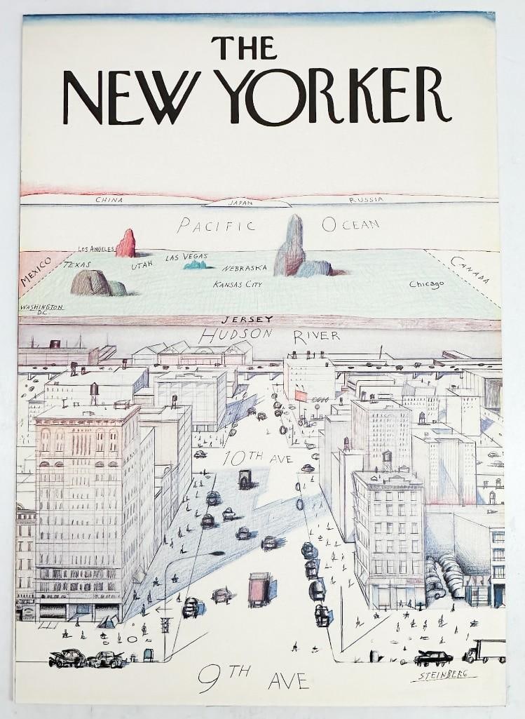 Saul Steinberg Olde New York Board Mounted Poster 1976 (1 of 11)