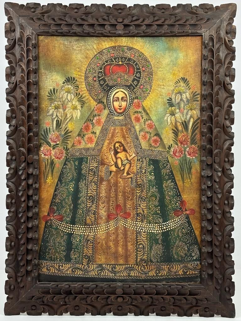 Spanish Colonial School Religious Icon Painting (1 of 9)