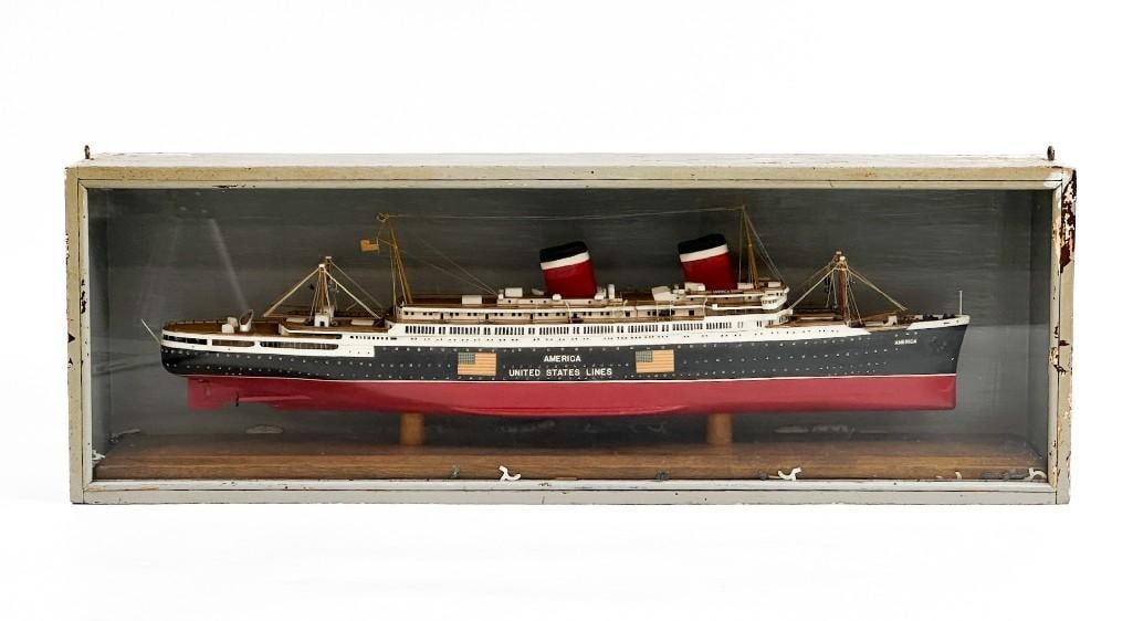 Steamship Model in Case (1 of 13)