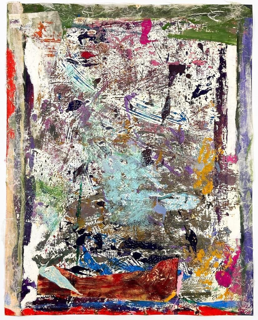 Lorraine Lubner (20th Century) Pencil Signed Mixed Media Collage on Paper (1 of 4)