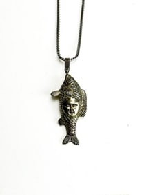 Sergio Bustamante Signed Sterling Silver Fish Necklace