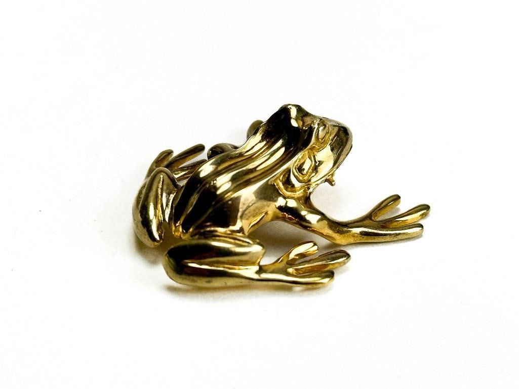 Sergio Bustamante Signed Sterling Silver Gold Wash Frog Pin (1 of 6)