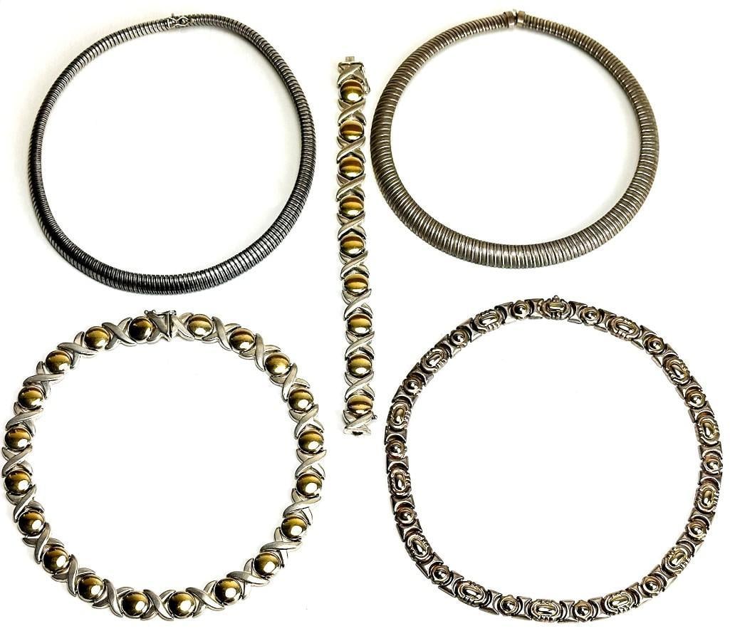 Lot of 5 Vintage Italian Sterling Silver Necklaces and Bracelet (1 of 6)