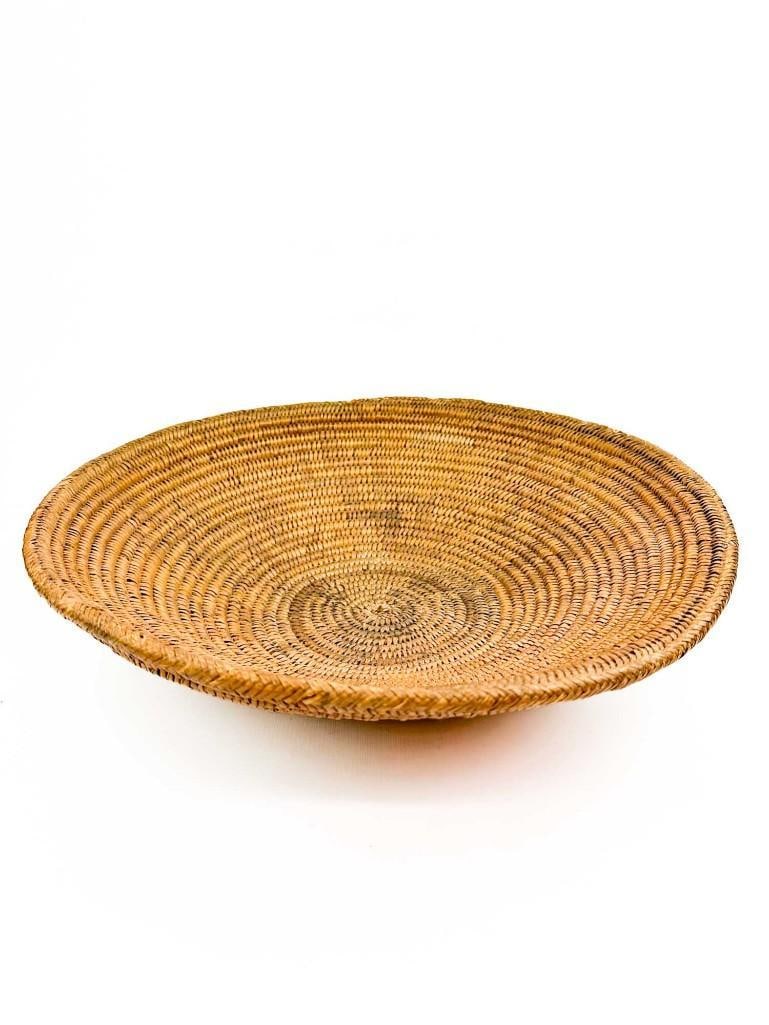 Vintage Large Round Hand Woven Coil Basket (1 of 7)