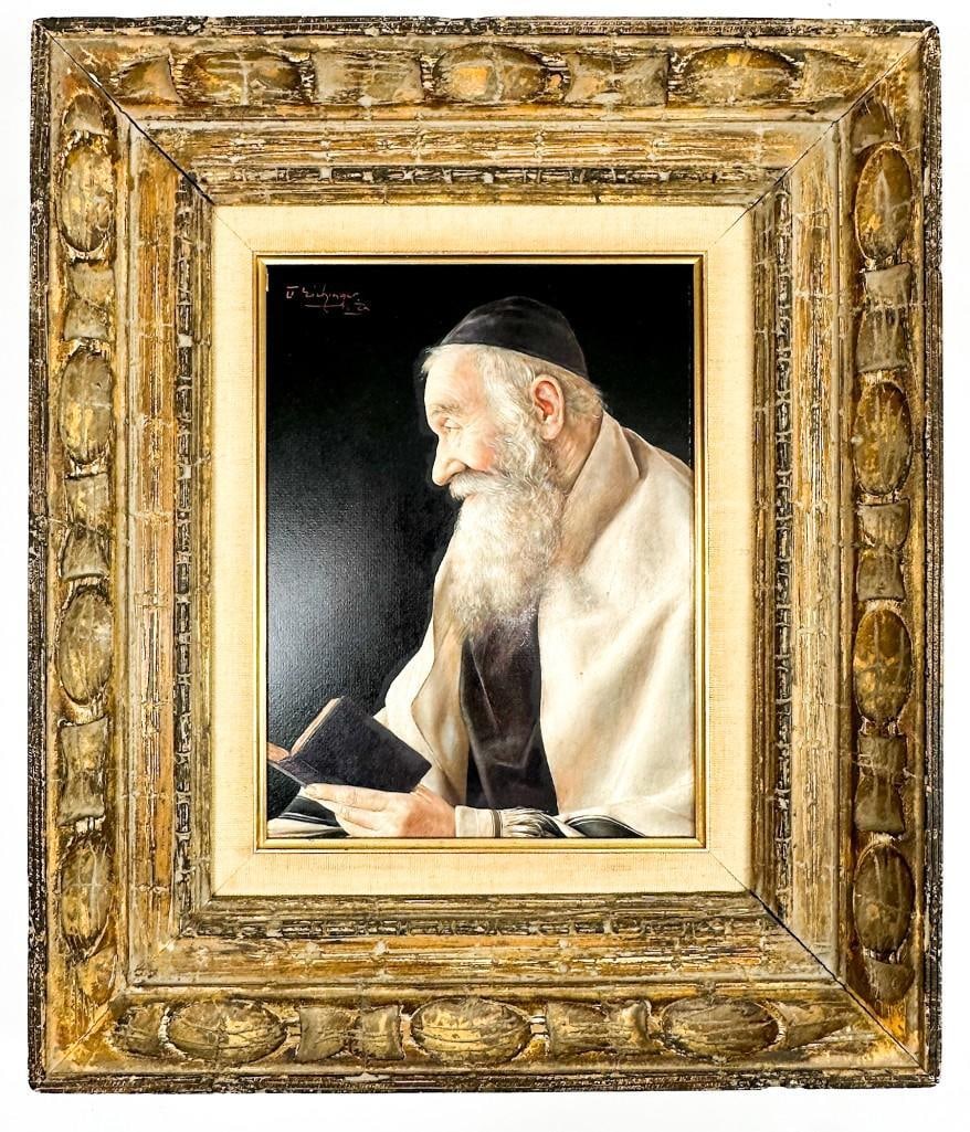 Otto Eichinger (1922-2004) Oil on Canvas, Rabbi (1 of 8)