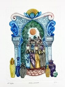 Amram Ebgi (b. 1939) Etching Signed and Numbered, Water Carriers