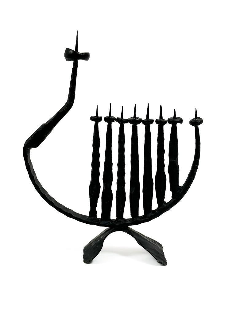 David Palombo (1920-1966) Iron Menorah Midcentury (1 of 10)