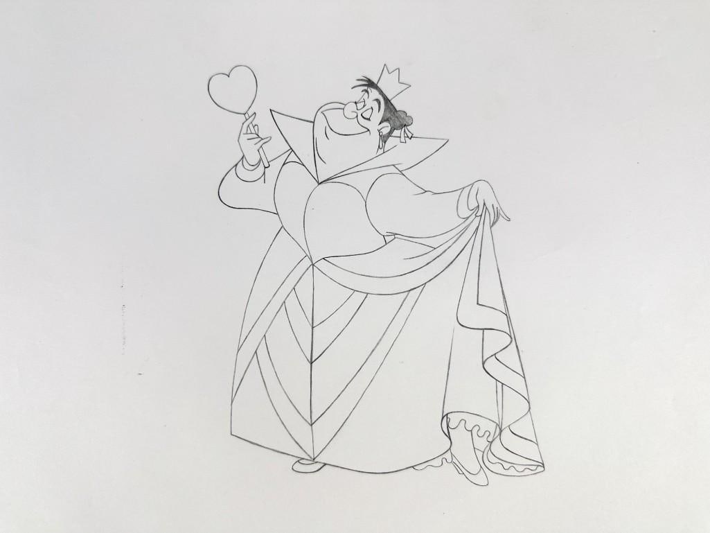 Alice in Wonderland (1927) Queen of Hearts Original Production Drawing (1 of 3)