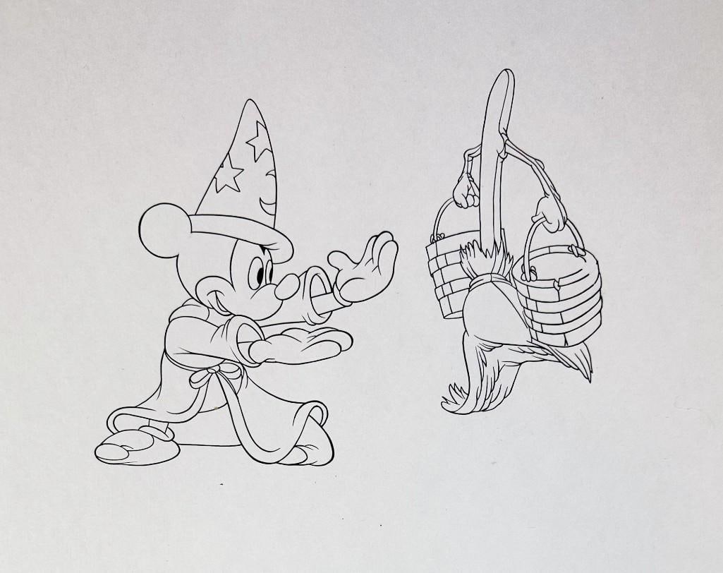 Fantasia Mickey and Broom Original Disney Ink Test Animation Cel (1 of 2)