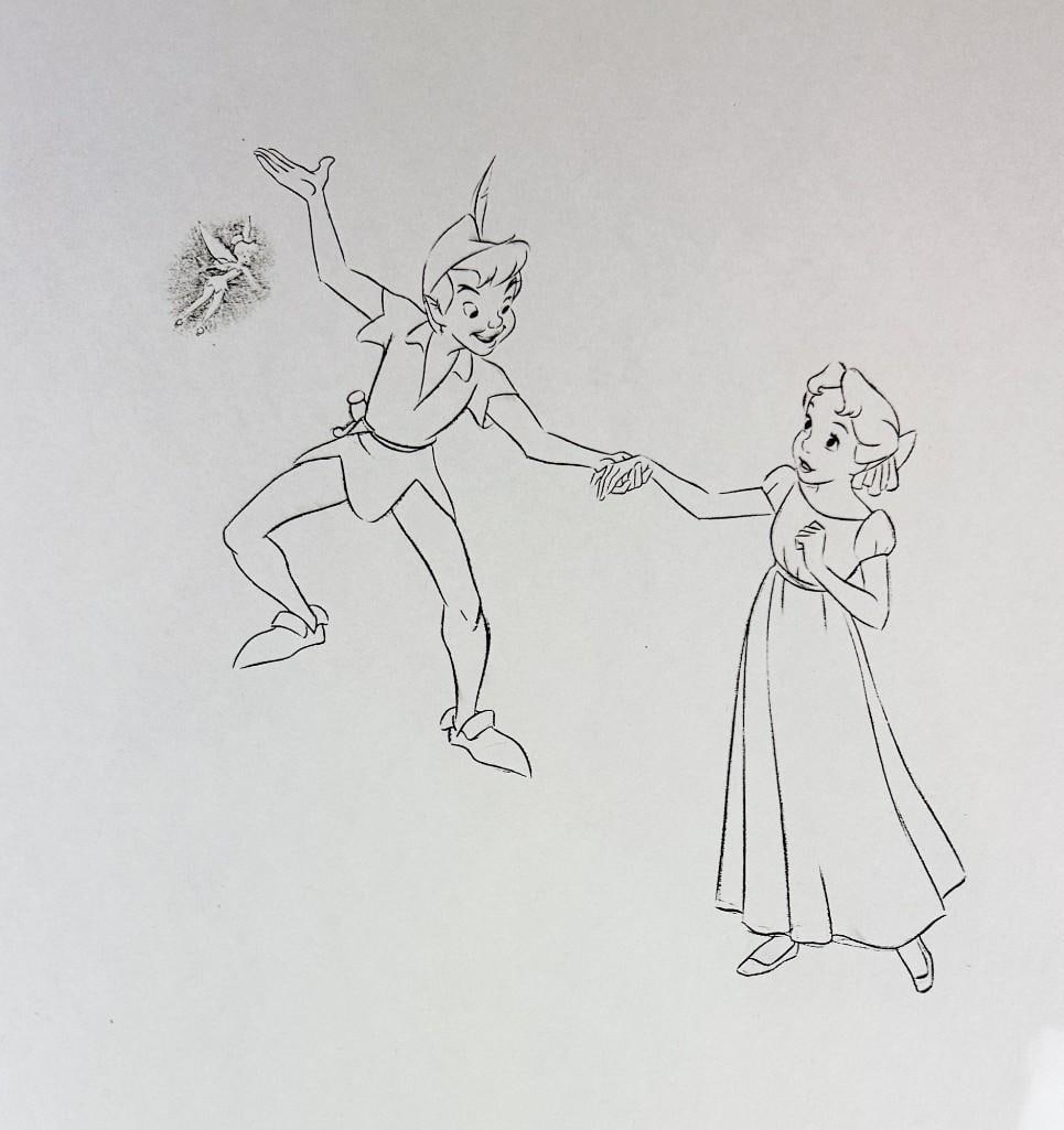 Peter Pan (1953) Wendy, Tinker Bell Original Disney Ink Test Animation Cel (1 of 2)