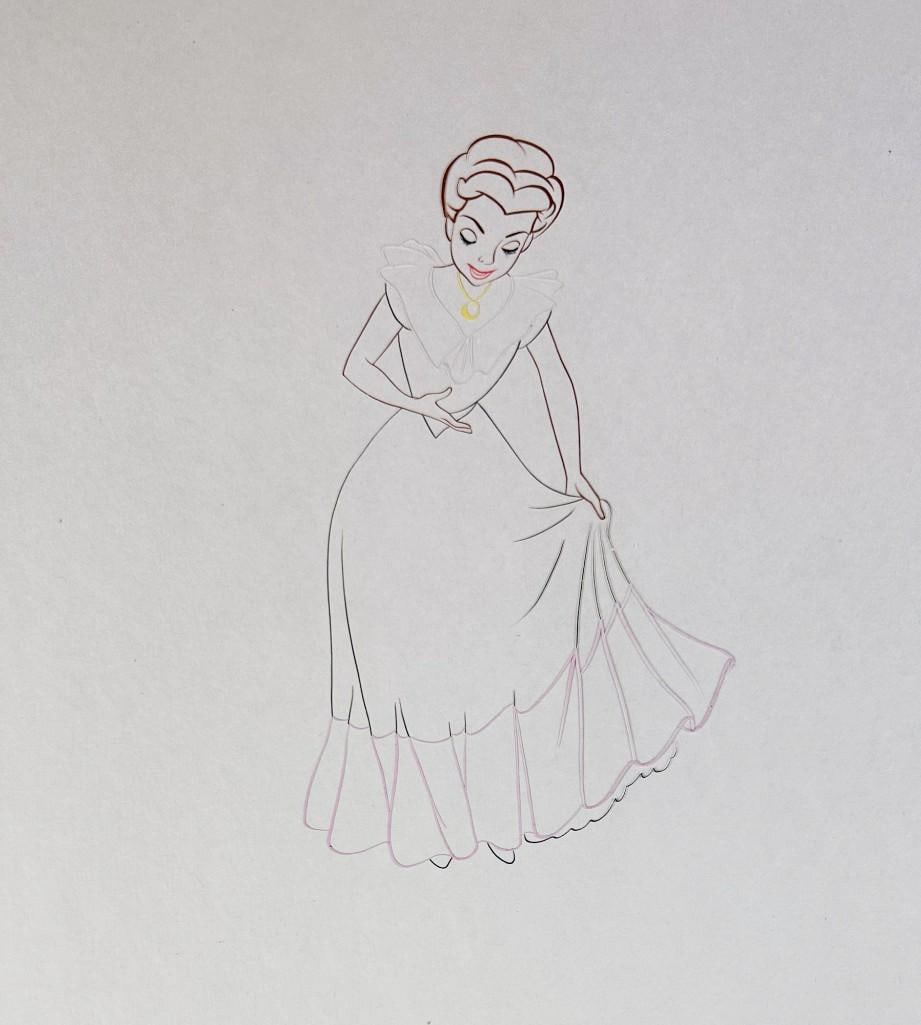 Beauty and the Beast (1991) Belle Original Disney Ink Test Animation Cel (1 of 2)