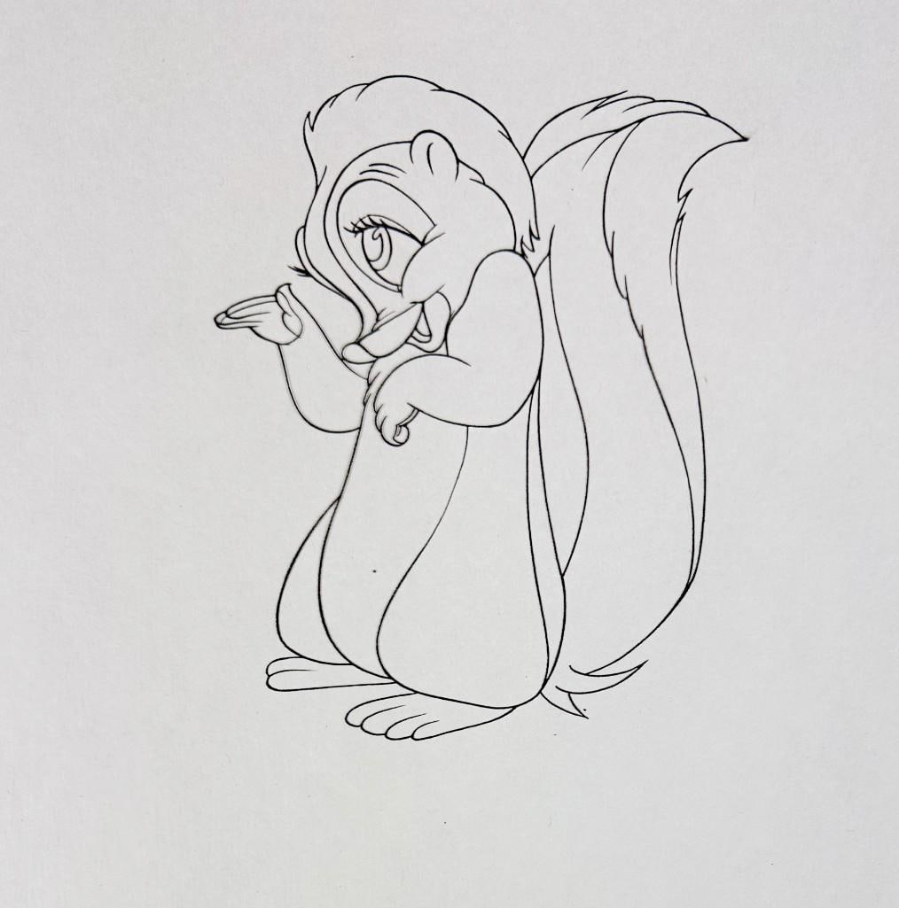 Bambi (1942) Flower Original Disney Ink Test Animation Cel (1 of 2)