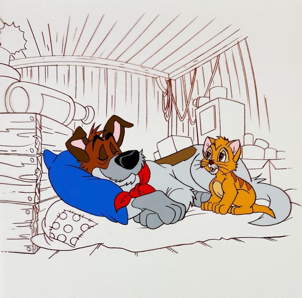 Oliver & Company (1988) Oliver and Dodger Original Production Cel (1 of 3)