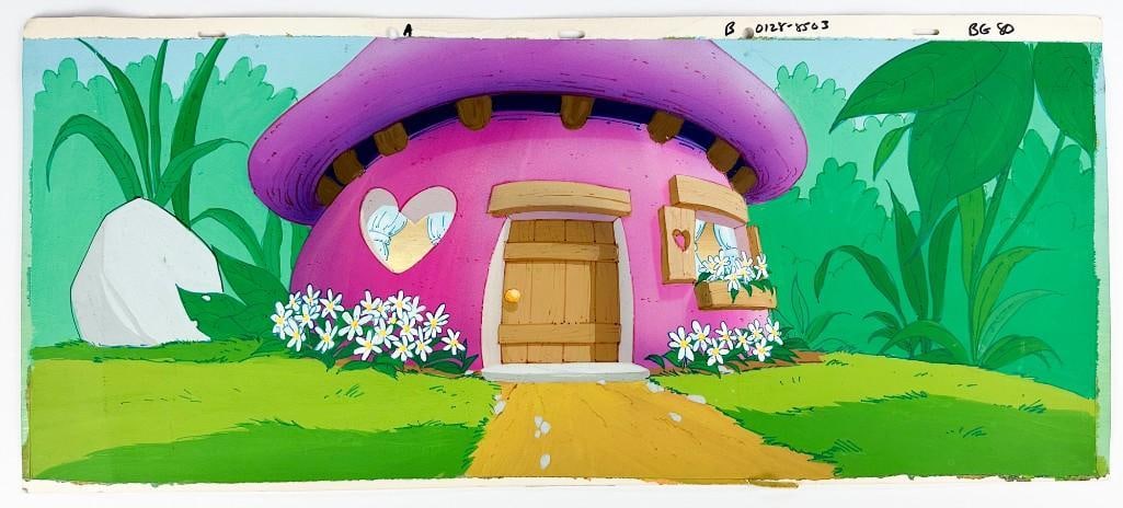 Smurfs (1981-1989) Smurfette House Original Production Background Art (1 of 4)