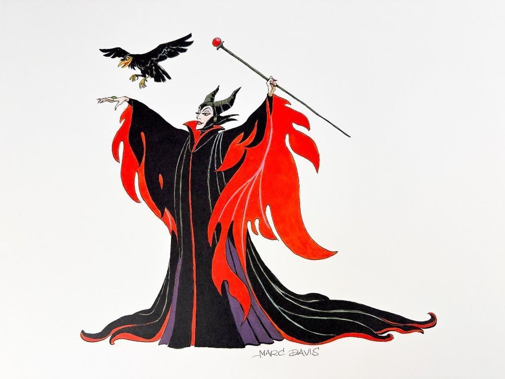 Sleeping Beauty Maleficent Offset Lithograph Signed by Marc Davis, 1988 (1 of 5)