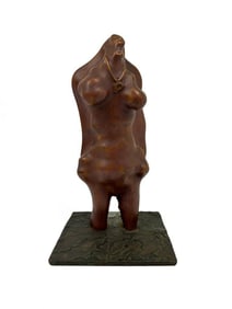 Kusler: Midcentury Abstract Biomorphic Female Body Wood Sculpture Signed FP