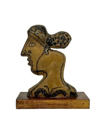 Kusler: Vargas Ortega Marco Antonio (20th Century) Ceramic Sculpture, Female Head