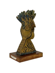 Kusler: Vargas Ortega Marco Antonio (20th Century) Ceramic Sculpture, Cabeza de Hombre