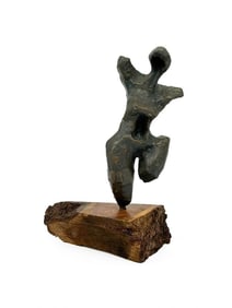 Kusler: Artist Unknown Midcentury Abstract Biomorphic Figure Resin Sculpture