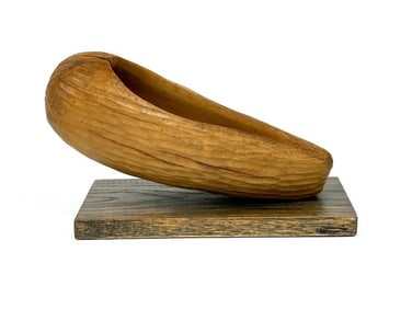 Kusler: Les Kleinberg (20th Century) Midcentury Wood Sculpture, Orange 56, 1968