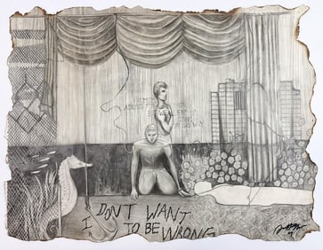 Kusler: Artist Unknown Graphite on Paper, I Don't Want To Be Wrong, 2009