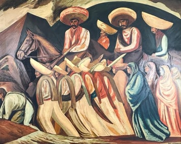 Kusler: Jose Clemente Orozco Screen Print, Zapatistas, 1931