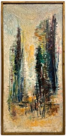 Kusler: Signed Shano Midcentury Abstract Oil on Canvas