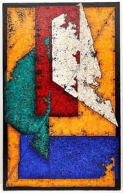 Kusler: Raul Zevallos Large Oil on Canvas Abstract 2001