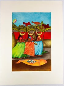 Fernando Olivera (1962-2018) Aquatint Etching on Paper Ed. 7/30 Dio de Mayo 2001