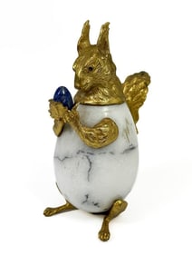 Kusler: Anthony Redmile Marble & Brass Squirrel Sculpture