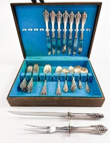Grande Baroque Wallace Sterling Silverware 35 Pc Set