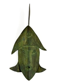 Kusler: Philip A. Solman (20th Century) Large Metal Mask Sculpture