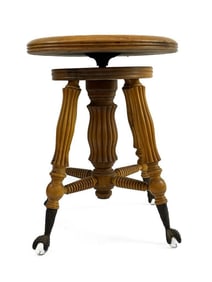 Kusler: Antique Tonk Chicago & New York Clawfoot Piano Stool