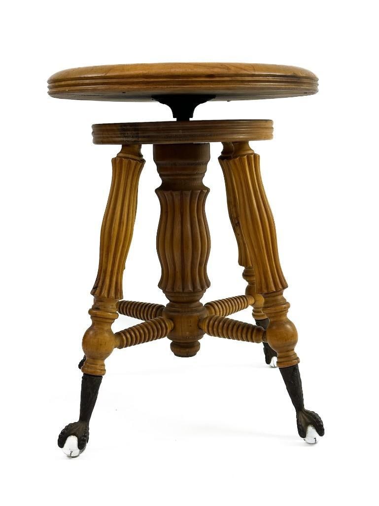 Kusler: Antique Tonk Chicago & New York Clawfoot Piano Stool (1 of 11)