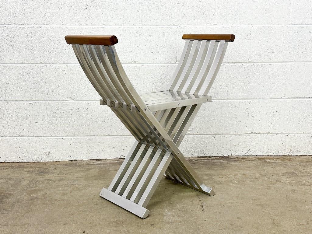 John Vesey Aluminum and Walnut Folding Stool (1 of 14)