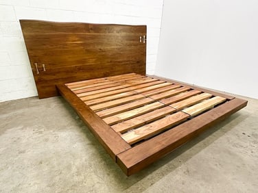 Kusler: CB2 Live Edge Wood Panel Queen Platform Bed 2019