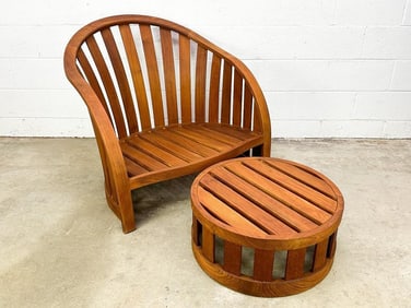 Kipp Stewart Designs Summit Furniture Teak Armchair and Ottoman