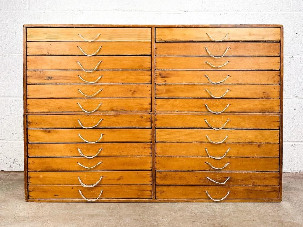 Kusler: Vintage Handmade Small Wood Flat File Cabinet Drawers (1 of 18)
